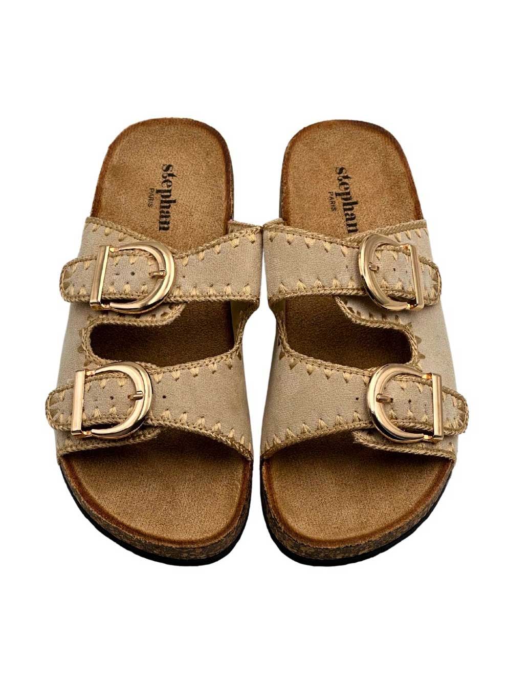 Gabriella - Sandaler med spænder og guld syninger